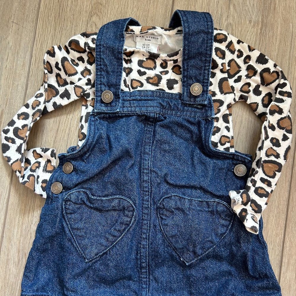 Max Studio Leopard Print Dress with Long Sleeve shirt